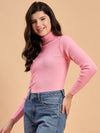 RVK Women Solid Acrylic High Neck Sweater
