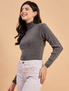 RVK Women Solid Acrylic High Neck Sweater