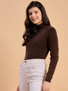 RVK Women Solid Acrylic High Neck Sweater
