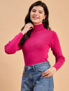 RVK Women Solid Acrylic High Neck Sweater
