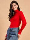 RVK Women Solid Acrylic High Neck Sweater