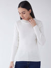 RVK Women Solid Acrylic Pullover Sweater-offwhite