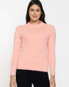 RVK Women Solid Acrylic Pullover Sweater-PINK
