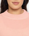 RVK Women Solid Acrylic Pullover Sweater-PINK