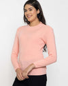 RVK Women Solid Acrylic Pullover Sweater-PINK