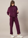 Femea Women Mock Collar Fleece Drop shoulder Track Suit