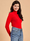 RVK Women Solid Acrylic High Neck Sweater