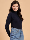 RVK Women Solid Acrylic High Neck Sweater