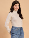 RVK Women Solid Acrylic High Neck Sweater