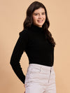 RVK Women Solid Acrylic High Neck Sweater
