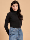 RVK Women Solid Acrylic High Neck Sweater