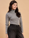 RVK Women Solid Acrylic High Neck Sweater