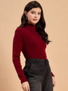 RVK Women Solid Acrylic High Neck Sweater