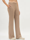 Femea Women Ribbed Polyester Lycra Straight Fit Track Pants