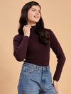 RVK Women Solid Acrylic High Neck Sweater