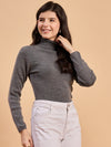 RVK Women Solid Acrylic High Neck Sweater