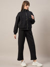 Femea Women Mock Collar Fleece Drop shoulder Track Suit