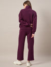 Femea Women Mock Collar Fleece Drop shoulder Track Suit