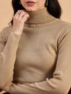 RVK Women Solid Acrylic High Neck Sweater
