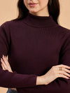 RVK Women Solid Acrylic High Neck Sweater