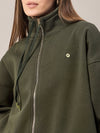 Femea Women Mock Collar Fleece Drop shoulder Track Suit