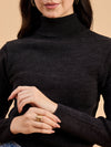 RVK Women Solid Acrylic High Neck Sweater