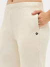 Femea Women Ribbed Polyester Lycra Straight Fit Track Pants