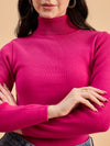 RVK Women Solid Acrylic High Neck Sweater