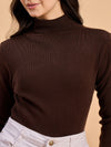 RVK Women Solid Acrylic High Neck Sweater