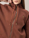 Femea Women Mock Collar Fleece Drop shoulder Track Suit