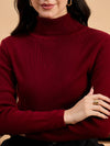 RVK Women Solid Acrylic High Neck Sweater