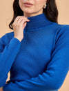 RVK Women Solid Acrylic High Neck Sweater