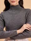 RVK Women Solid Acrylic High Neck Sweater