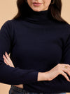 RVK Women Solid Acrylic High Neck Sweater