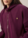 Femea Women Mock Collar Fleece Drop shoulder Track Suit