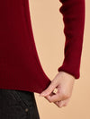 RVK Women Solid Acrylic High Neck Sweater