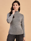 RVK Women Solid Acrylic High Neck Sweater