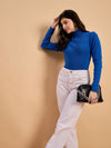 RVK Women Solid Acrylic High Neck Sweater