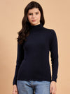 RVK Women Solid Acrylic High Neck Sweater