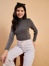 RVK Women Solid Acrylic High Neck Sweater