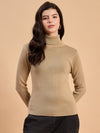 RVK Women Solid Acrylic High Neck Sweater