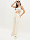 Femea Women Ribbed Polyester Lycra Straight Fit Track Pants