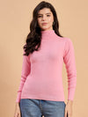 RVK Women Solid Acrylic High Neck Sweater