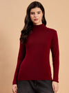 RVK Women Solid Acrylic High Neck Sweater