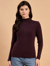 RVK Women Solid Acrylic High Neck Sweater