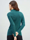 RVK Ribbed High Neck Pullover Sweater-TEAL