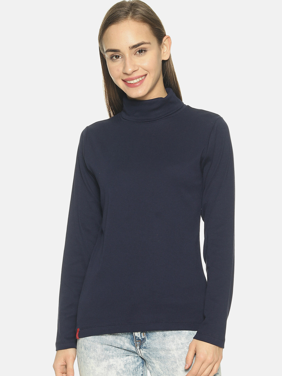 Jj Rvk Femea Women Solid Turtle Neck Pure Cotton Top – Rvk Clothing