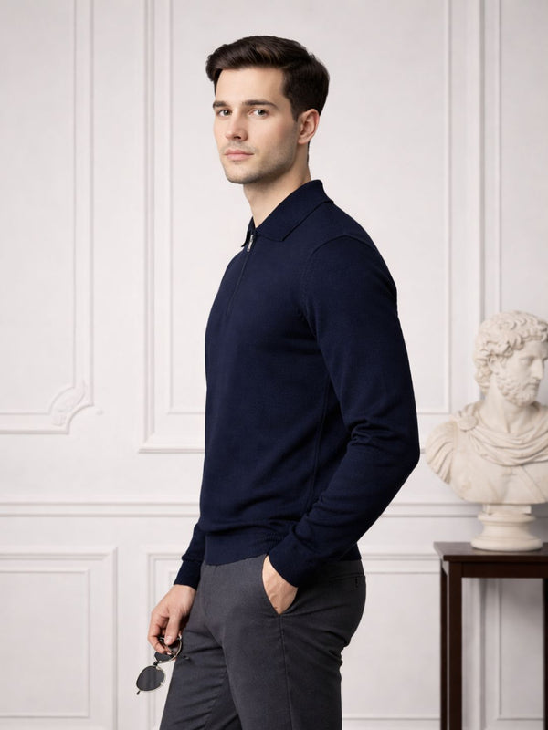 RVK Men’s Premium Quarter-Zip Knit Sweater