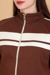 Femea Women’s Stylish Zip-Up Tracksuit Set with Contrast Panel Design