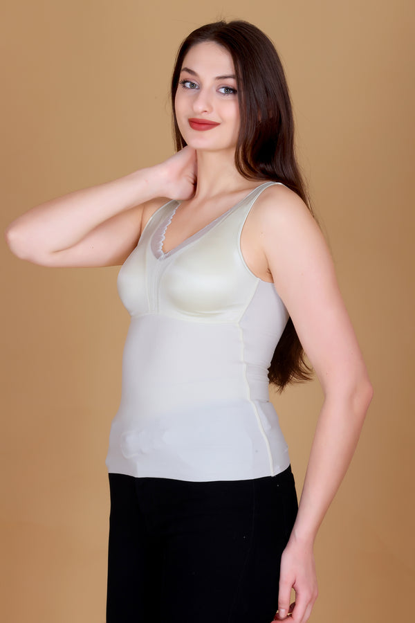 New Satin Brushed Aloe Vera Thermal Vest Outer Lace Women Inner wear